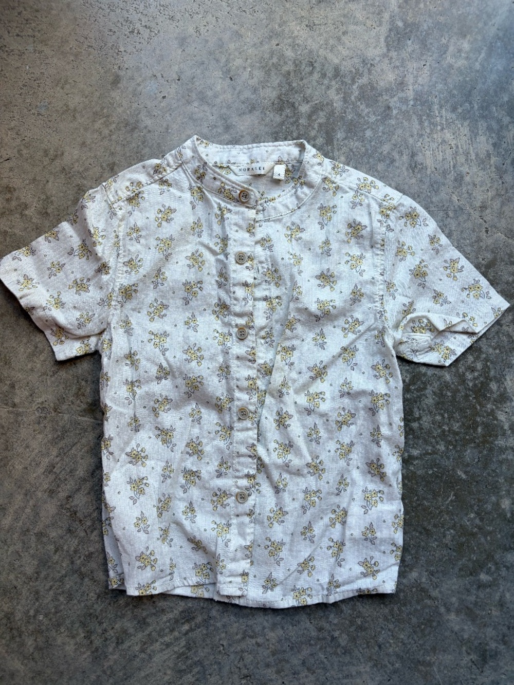 Noralee Yellow Floral Button Down Shirt Size 4